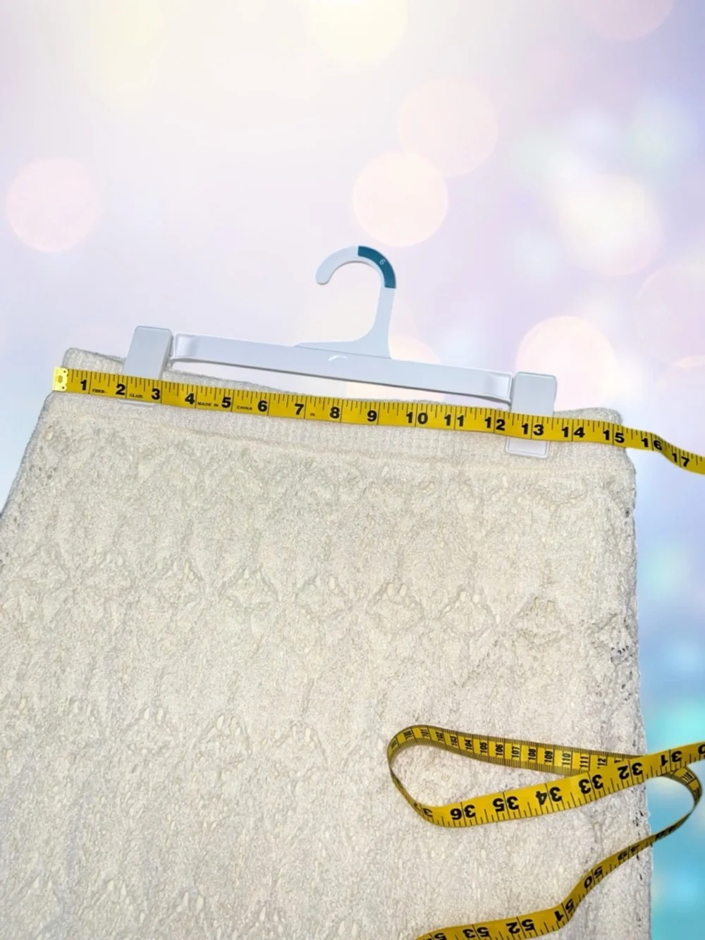 a new day Cream Lace Midi Pencil Skirt with Slit Size Large - Picture 6 of 7